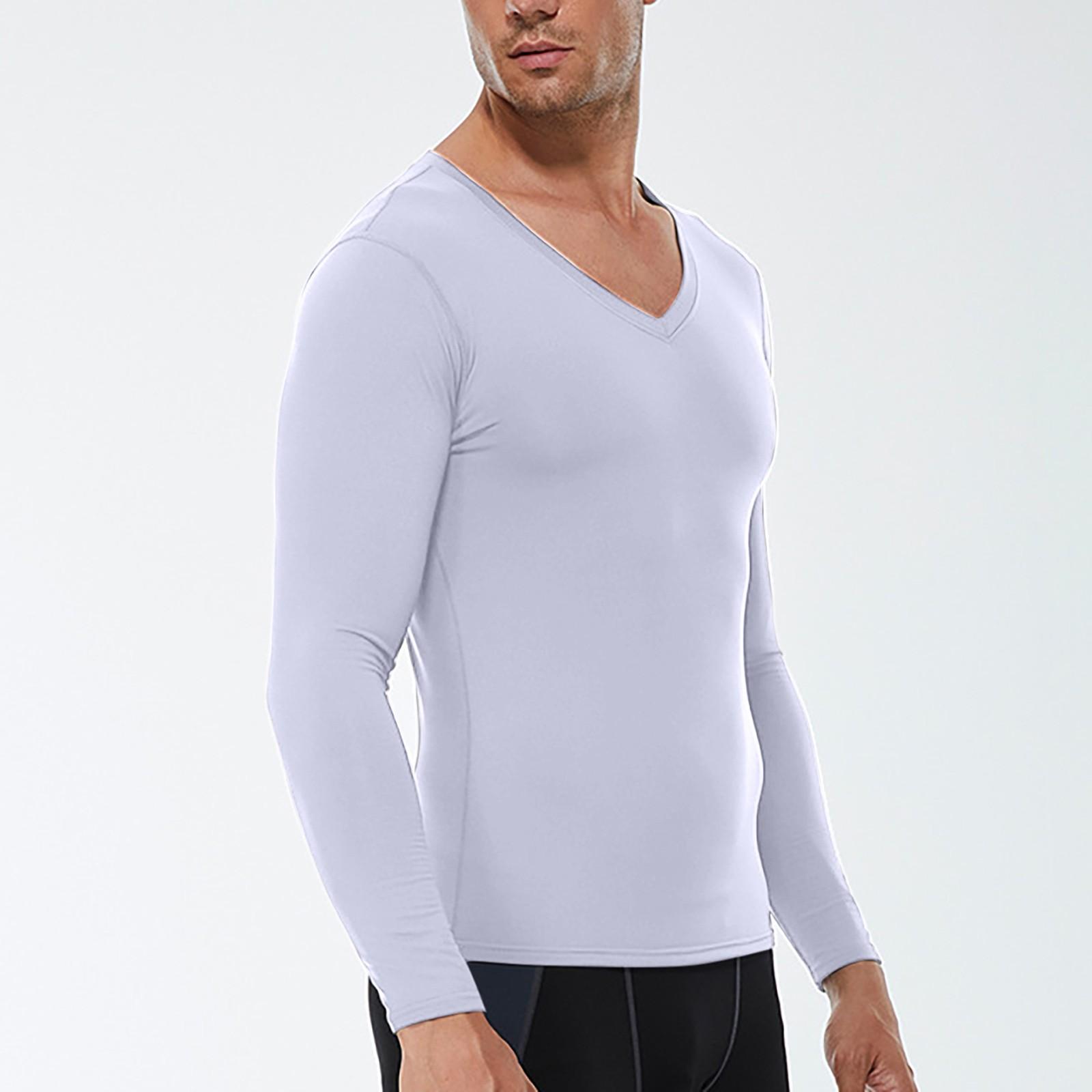 

Мужской спортивный топ с длинными рукавами для бега, эластичный спортивный топ для бега M белый