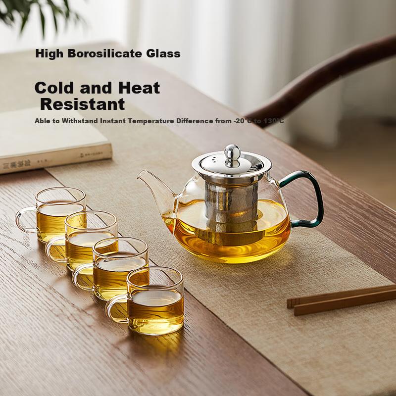 Mingguang Glass Teapot, Tea Infuser Kettle, Household Tea Pot, Office Glass Tea Set, Kung Fu Tea Pot
