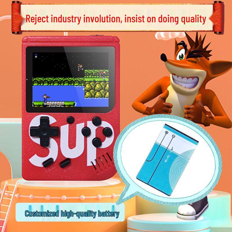 Handheld Retro Game Console SUP: Single/Double Player, 500 Classic Games, Mini, Rechargeable.