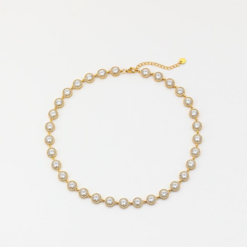 Water Diamond Titanium Steel Necklace For Women With Delicate Minimalist Design