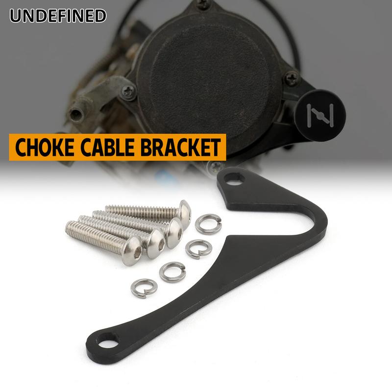 For Harley Big Twin Sportster XL883 XL1200 Twin Cam with CV Carburetor Motorcycle Custom Choke Cable Mount Holder Bracket Black