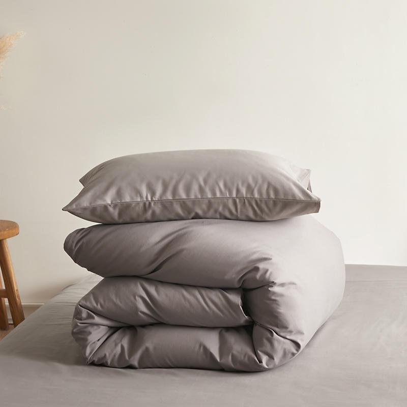 Solid Color Cotton Fitted Sheet & Pillowcase Set - Single Bed Mattress Protector