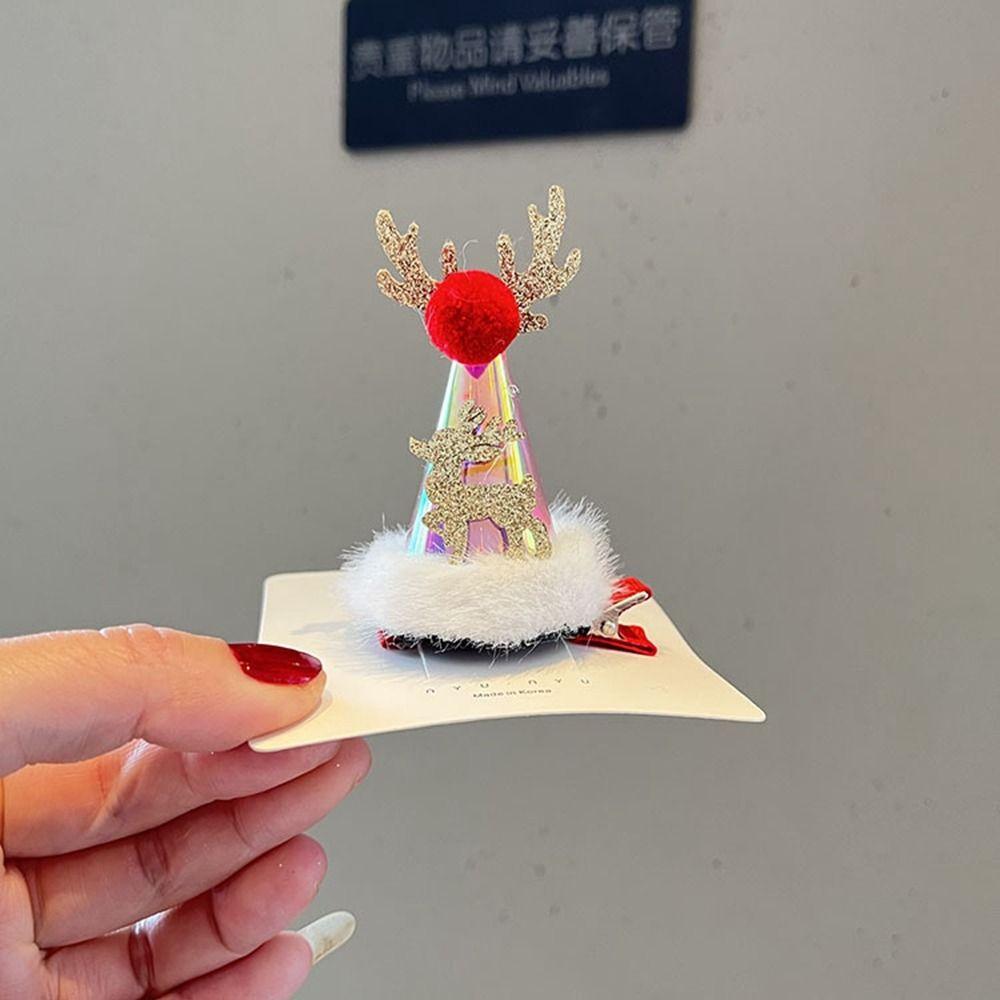 

Красный Берет Корейские Аксессуары для Волос Сияние Детская Заколка для Волос Ободок с Рогами Рождественская Шляпа Заколка A