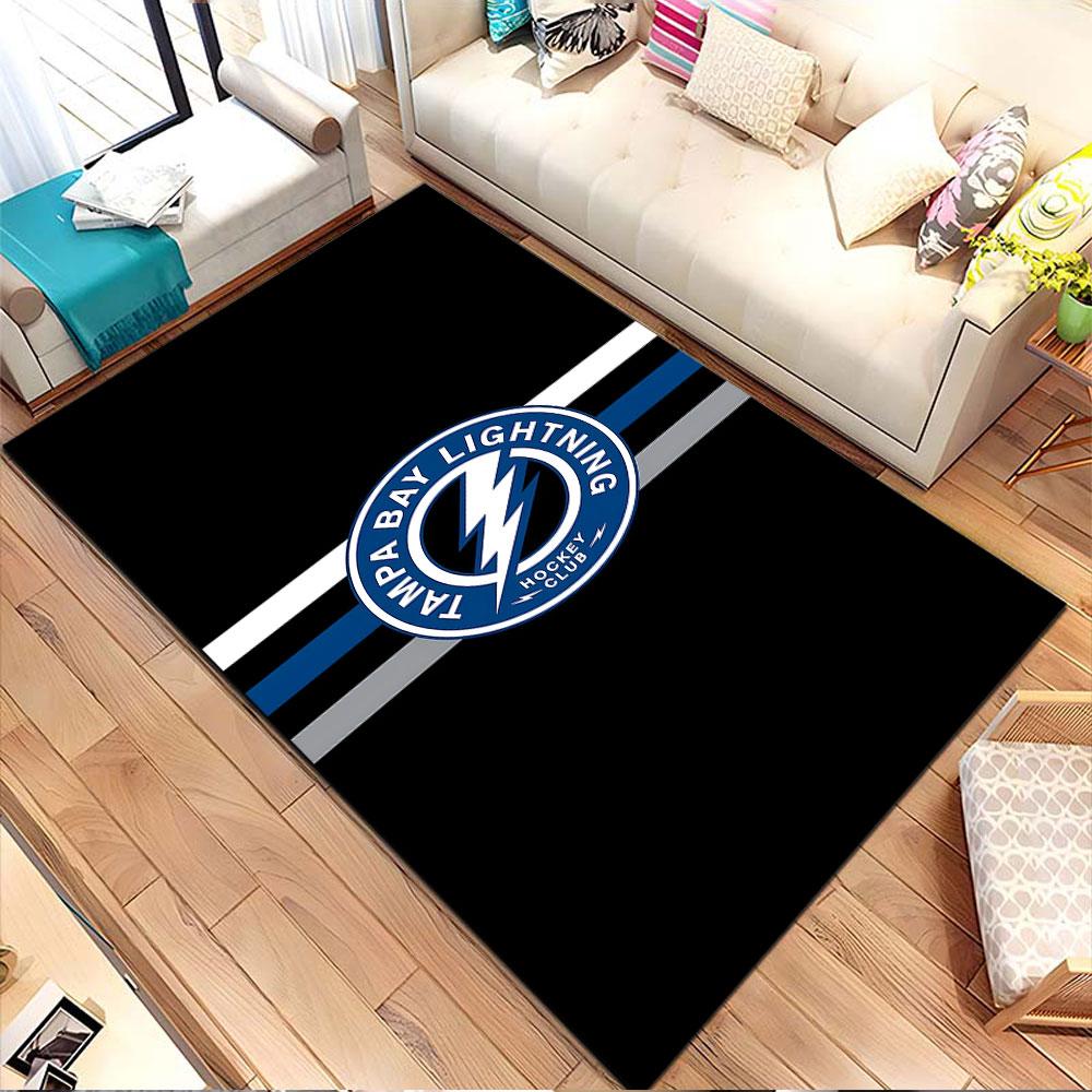 Tampa Bay Lightning Logo Rug Design Patterned carpet, non slip mat suitable for living room and bedroom sofas