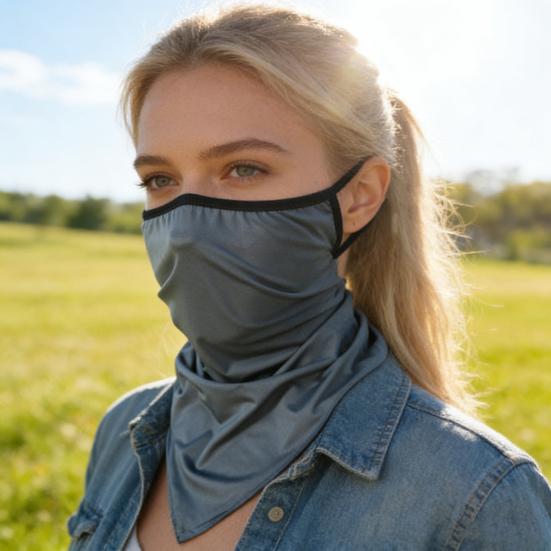 Sun Protection Guard Quick-Drying Fabric Ice Silk Face Guard with Elastic Ear
