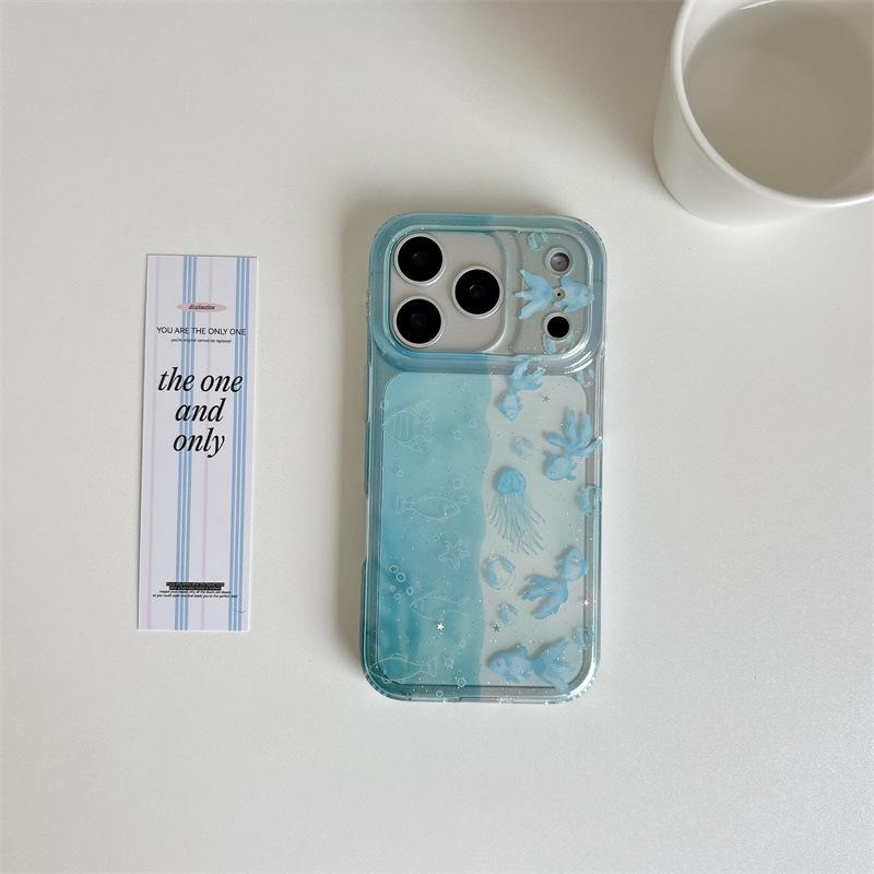 

High-End Jellyfish Patchwork Phone Case for iPhone 17/16 Pro Max/15/14 Apple 17 Pro Max