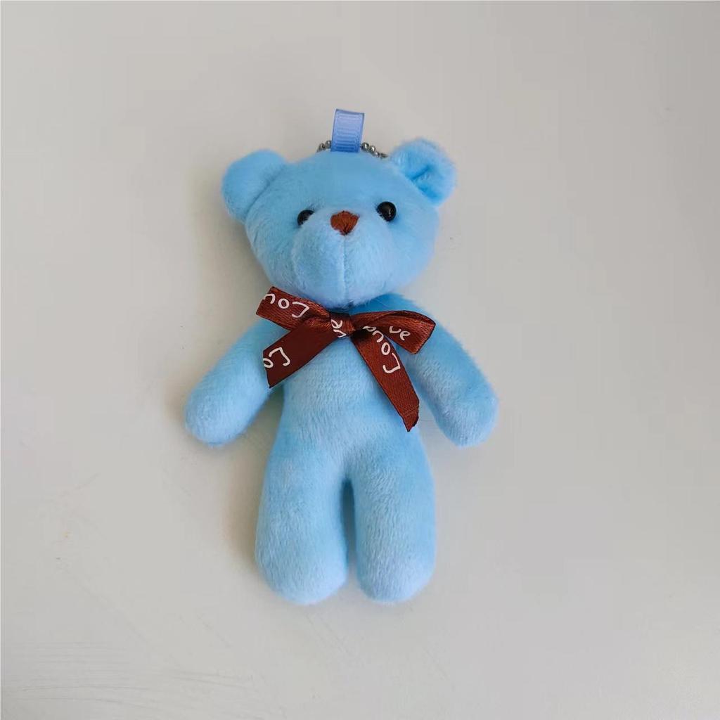 One-piece Teddy Bear Pendant Keychain with Bow Tie - Plush Toy Doll.