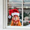 Christmas Hat, Chicken Head, Fully Transparent Glass, Home Decoration Stickers
