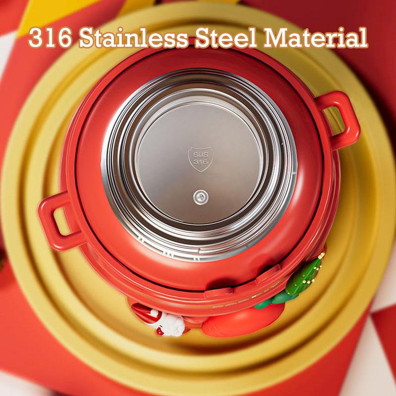 500ML Display Temperature Christmas Thermal Cup with Cup Sleeve Leak-Proof Children Straw Water Bottle Xmas Gifts Decoration