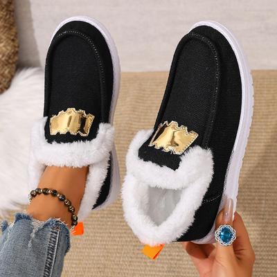 Women Snow Boots Solid Round Toe Sports Shoes Warm Casual Cotton Shoes Winter New Plush Ankle Boots Flats Loafers Female Ladies