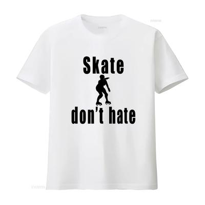 Skate Dont Hate Roller Derby T Shirt for Skating Club Girls Vintage Washed Comfortable Stretched Top For Everyday Wear