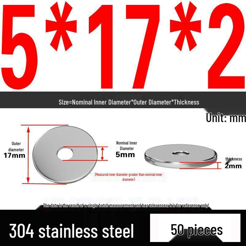 Thickened 304 Stainless Steel Flat Washer Spacer (M2-M36)