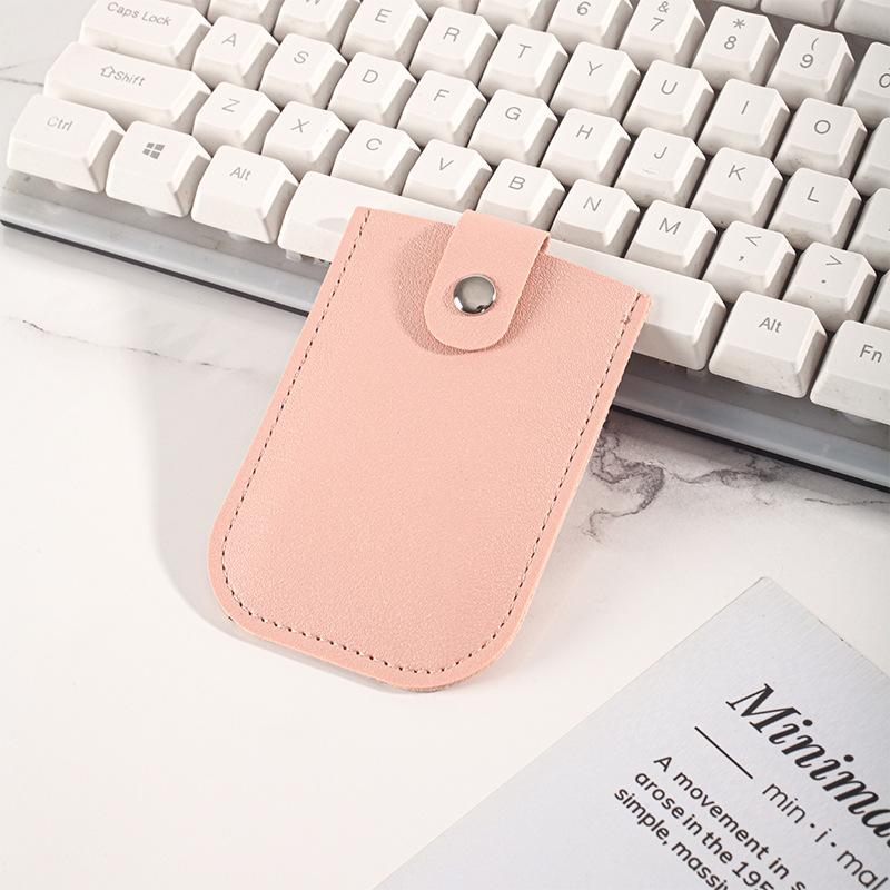 Stacked concealed pull-out card holder for multi-card slots, leather with snap fastening, pull-out card holder for card holder