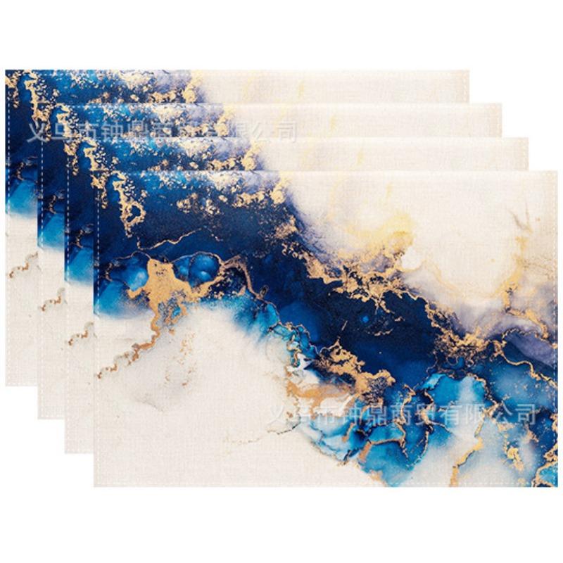 Hot-selling Placemats Leopard Starry Sky Watercolor Dining Table Decoration Placemats Insulation Mats Linen Anti-fouling Mats