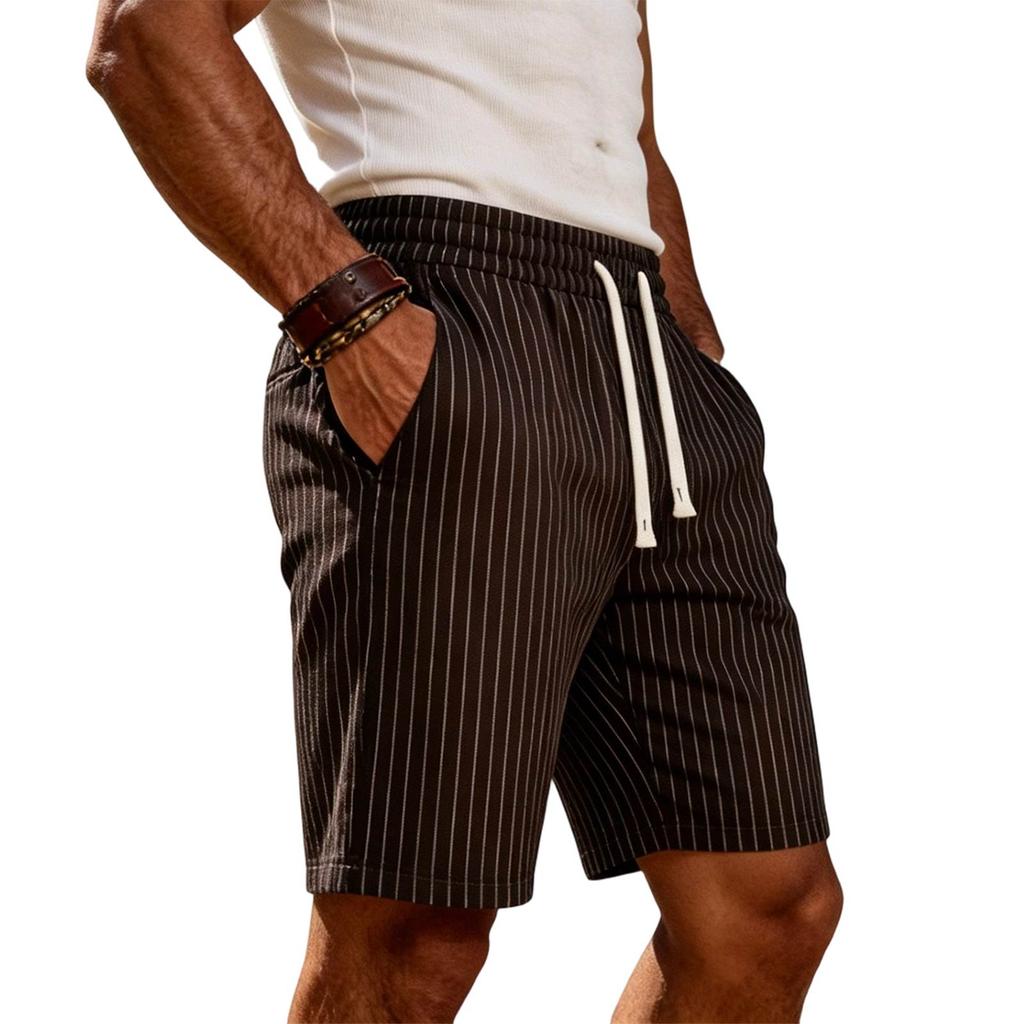 Men's Casual Summer Drawstring Shorts with Pockets Lightweight Comfortable Fit Elastic Waistband Suitable for Outdoor Activities