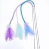 Cat Toy Feather Cats Teaser Elastic Mesh Tassel Cat Toys Interactive Feather Toys for Cats Stick Teaser with Bell Pet Products