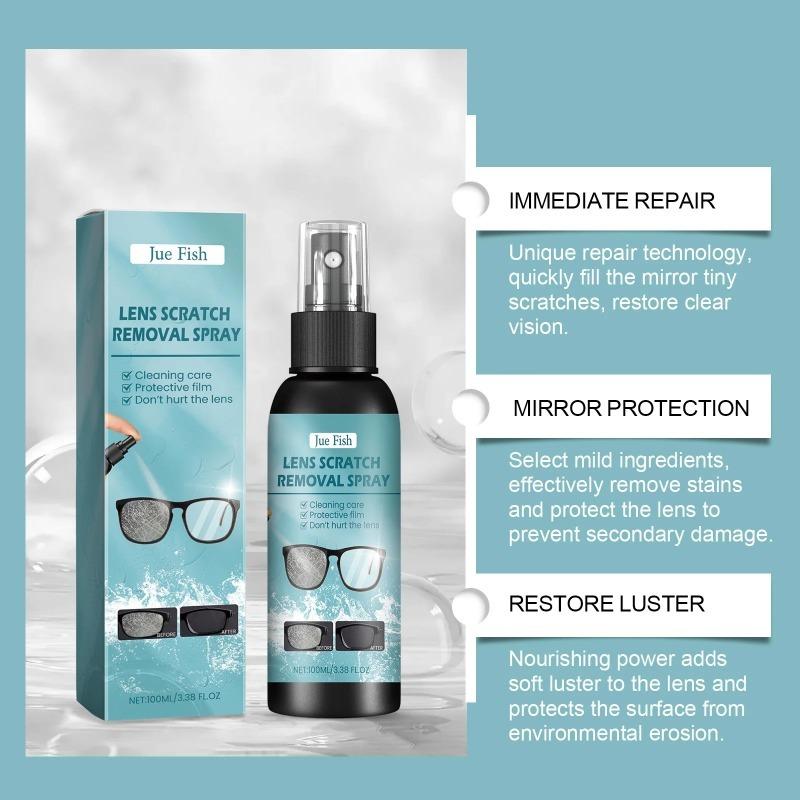 Lens Scratch Removal Spray Multipurpose Eyeglass Cleaner for Sunglasses Glasses Repair Scratches Clean Dirt Lens Cleaner Cleaner