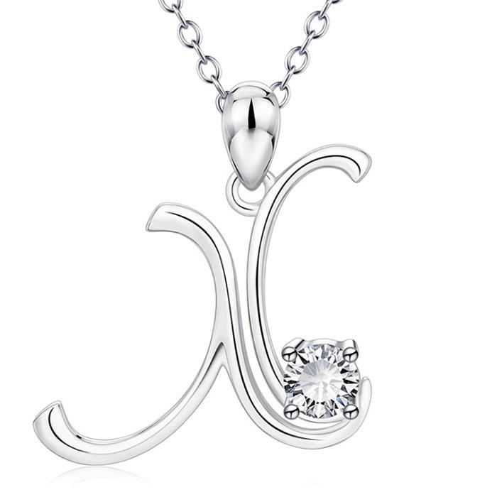 Fashionable 26 Letter Rhinestone Necklace Elegant Personalized Pendant Choker Stylish Versatile Jewelry Accessory For Women