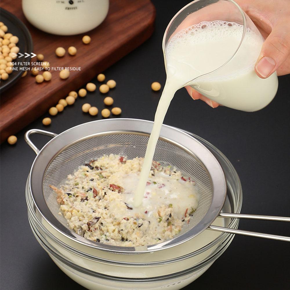 Stainless Steel Colander Soy Milk Filter Noodle Scoop Flour Sieve Kitchen Oil Soy Milk Filter Baking Tool Filter Sieve Oil Leak Spoon Net Colander