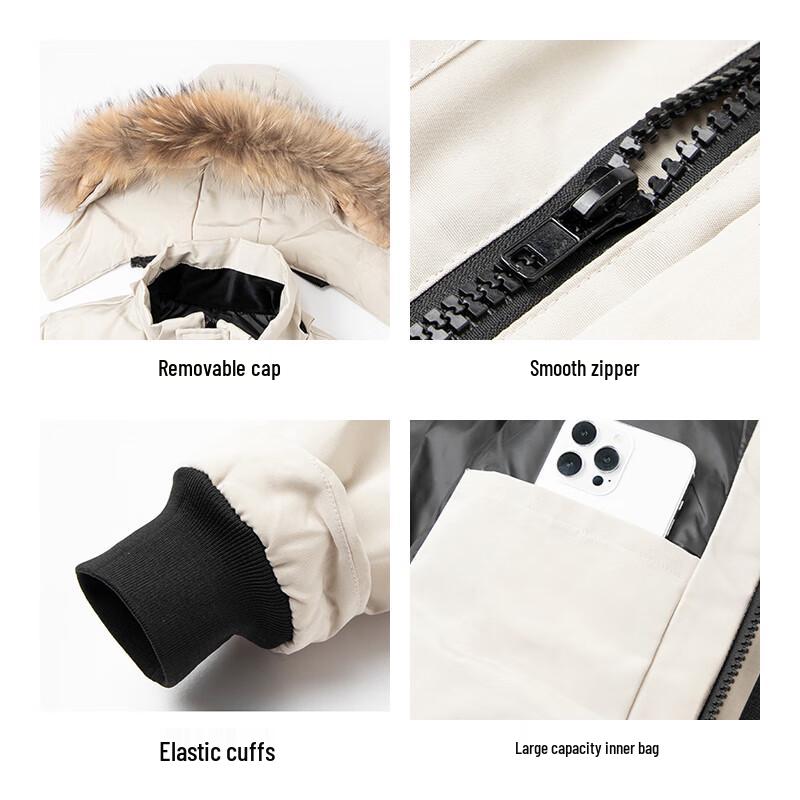 JEANSWEST Men's Hooded Padded Winter Jacket with Fur Collar