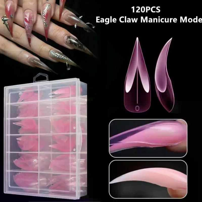 120pcs Mini 3d Cat Claw Dual Nail Form For Extension Of 3D Eagle Claw Reusable Full Cover Molds Halloween Nail Design
