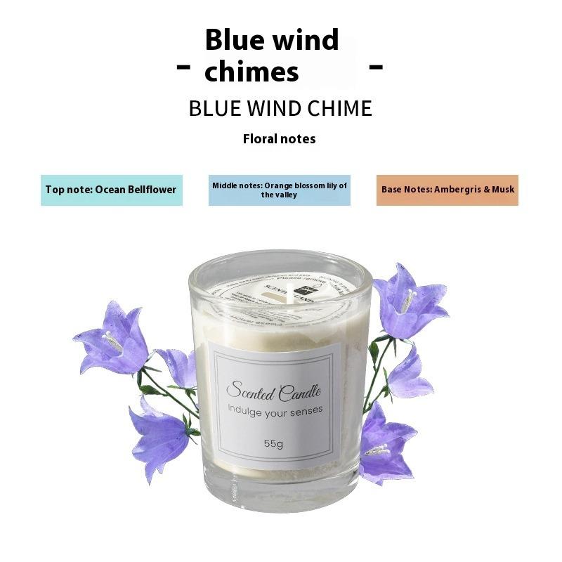 

Ароматические свечи Премиальное стекло Бездымный аромат Подарок на день рождения Blue Wind Chimes