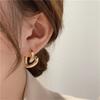 New Fashion Metal Gold Color Love Heart Hoop Earrings for Women Girls Korean Elegant Simple Heart Party Zircon Birthday Gifts