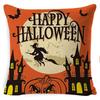 Halloween Pillow Pumpkin Little Witch Horror Cushion Linen Cushion Cover Holiday Party Pillow Cover Bed Backrest