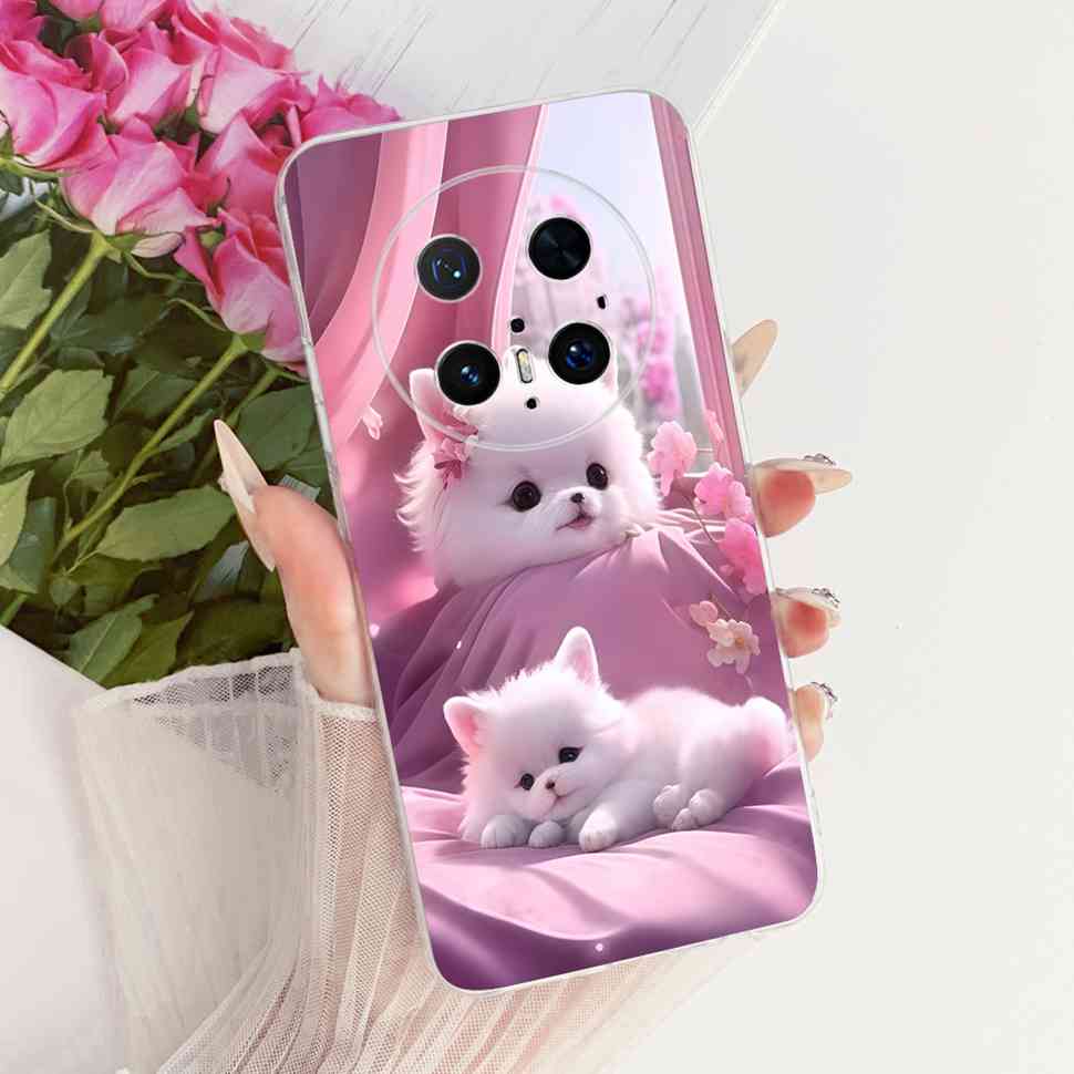 For Huawei Mate 70 Pro 5G Case PLR-AL00 PLR-AL50 Silicone TPU Cover For Mate 70Pro+ 70 Pro Plus 5G Cartoon Lion Butterfly Bumper