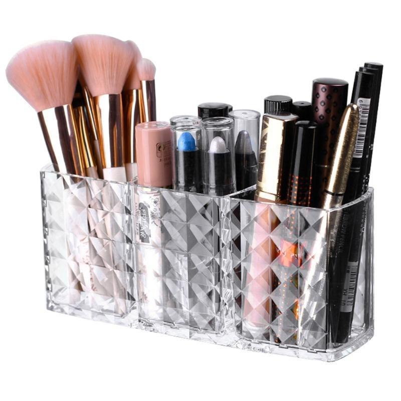 Sturdy Plastic Materials Makeup Brush Organizers With Spacious Capacity For Bathroom Countertop Storage And Easy Cleaning