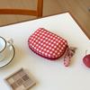 New Red Grid Makeup Bag Multi-size Portable Cosmetic Pouch Handbag Travel