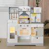 Wooden Playhouse with Water Circulating Fridge, Light & Sound Cooking Stove, Baby Toys Playground