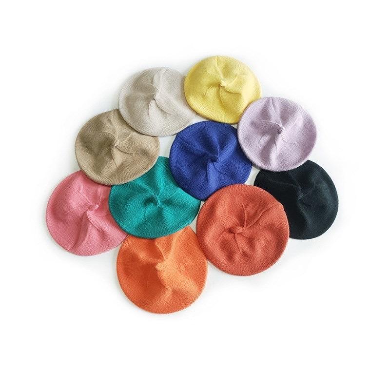 Baby Hat Spring and Autumn Baby Girl Beret Infant Wool Hat Autumn and Winter Children's Painter Hat Knitted Hat