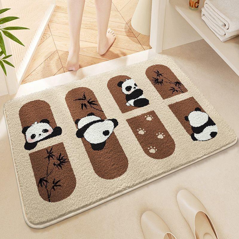 Covor de baie îngroșat din imitație de cașmir, covoraș absorbant pentru picioare pentru ușa băii/toaletei, covoraș de podea de uz casnic cu desene animate