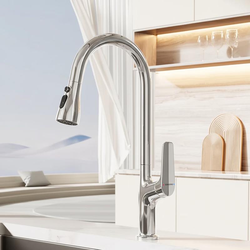 DONGPENG Pull-Out 3-Function Kitchen Faucet