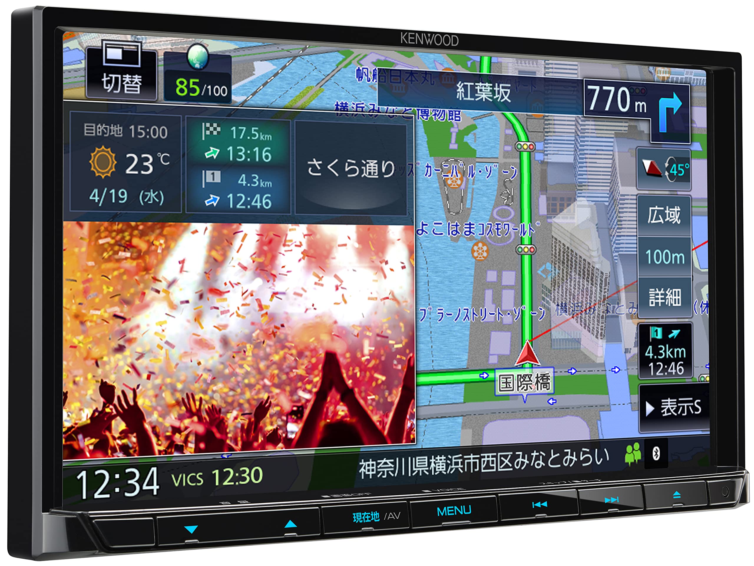 

Kenwood Car Navigation Color Made in High Cost Compatible with Digital Rearview Dash Black MDV-S710 7-inch System, Speed, Japan, Performance, чорний