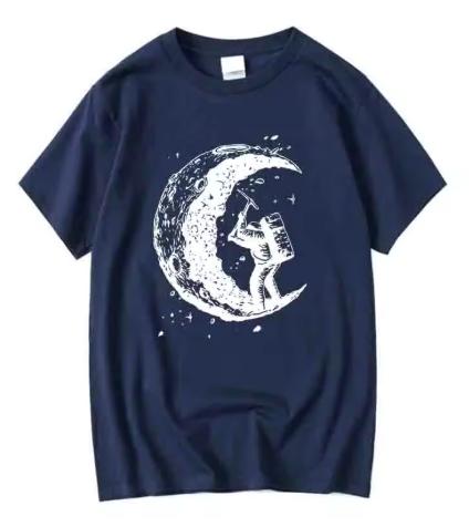 Bestselling Popular Fashion Summer Trend Casual Shortsleeved Printed Revealingshoulder Unisexs Pure Cotton Shortsleeve Tshirt