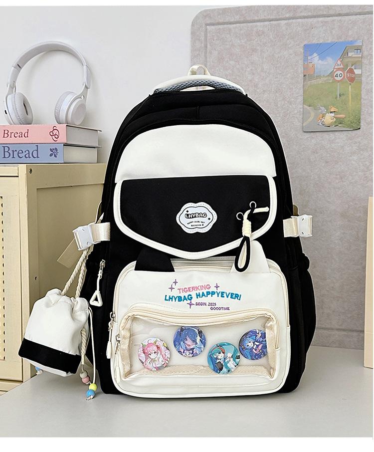 The Korean version of the schoolbag is fresh and painful, and the large-capacity female high school student campus has multiple compartments.