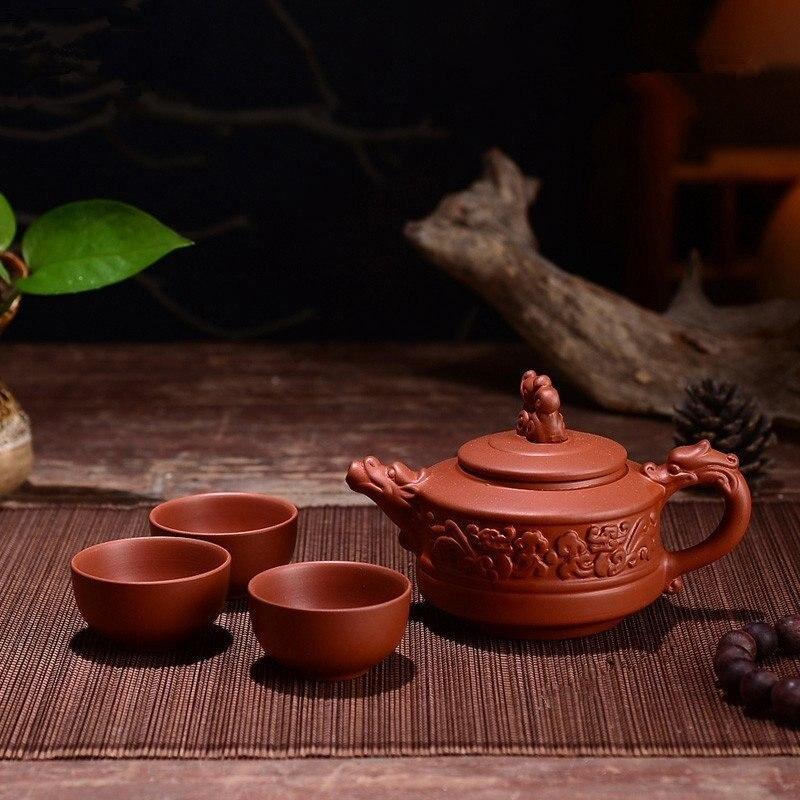 Buy 150ml Yixing Teapot Purple Clay Kung Fu Tea Set Handmade Dragon