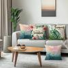 4pcs/setGreen and Pink Hawaiian Theme Cushions Pillowcase Polyester Cushion Cover Throw Pillow Pillowcover Home Car Sofa Decor