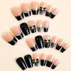 Minimalist Black Bow Ladder False Nails - French and American Style
