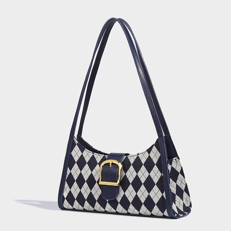 

Chessboard underarm bag 2024 new bag women s fashion versatile retro niche commuting trendy rhombus pattern shoulder bag