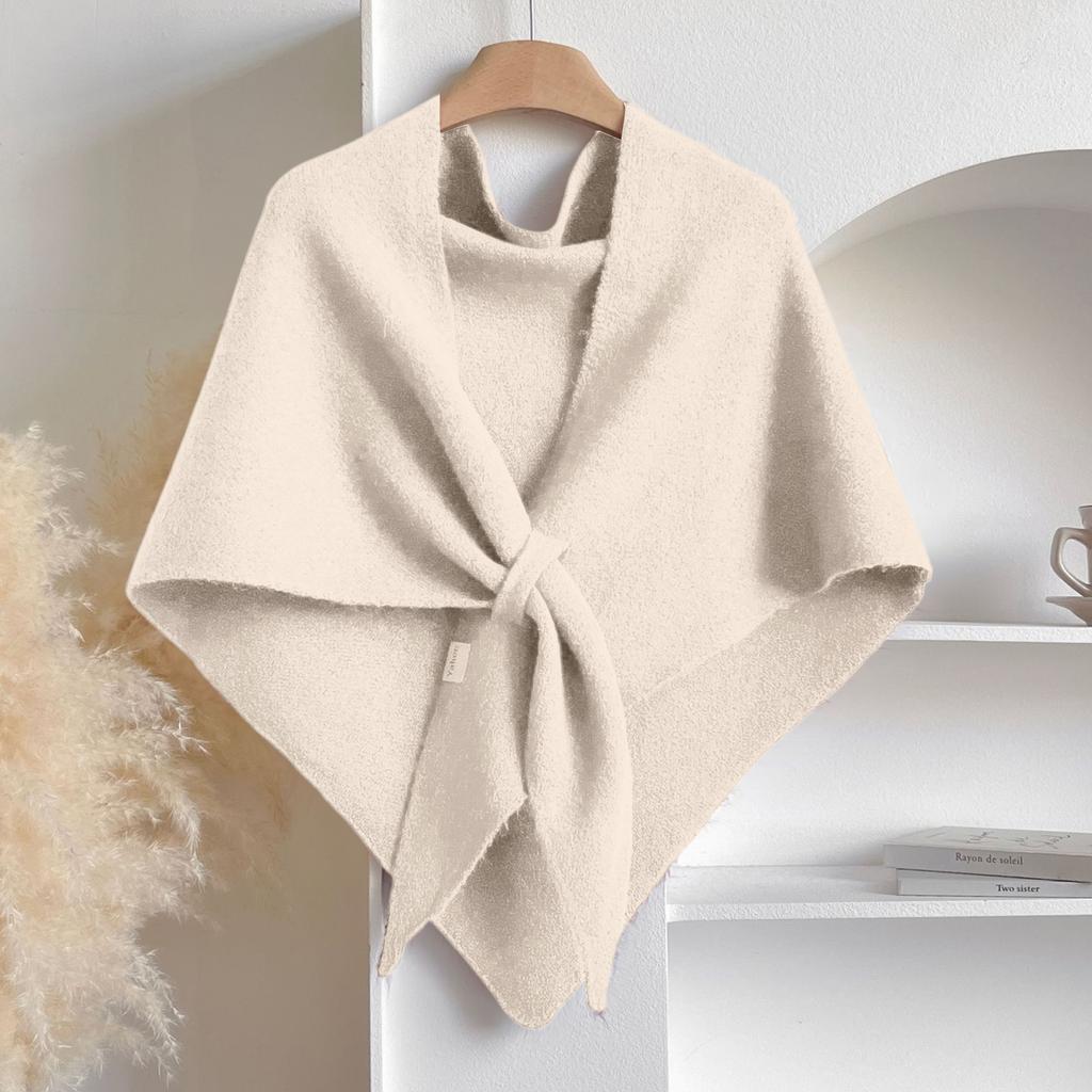 Women's Fashionable Knitted Shawl Wool Open Collar Shoulder Top Shawl Scarf