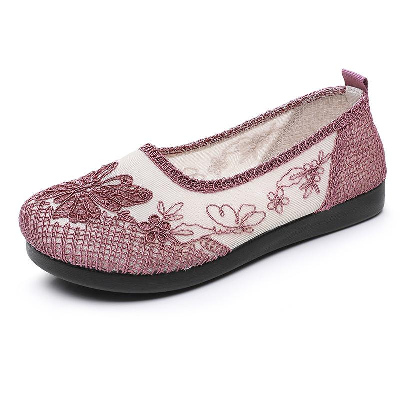 

Обувь женская летняя новая дышащая модная повседневная женская обувь на одну педаль для мамы универсальная с мелким вырезом, круглым носком, туфли-лодочки 41 фиолетовый