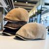 American Street Retro Fashion Forward Hat Men Autumn and Winter Corduroy Beret Women Versatile Face Showing Hat