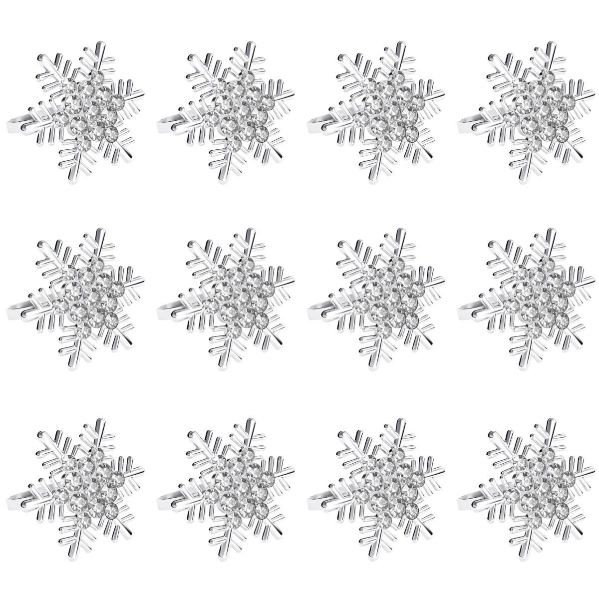 

Гламурные рождественские вечеринки с элегантными держателями для салфеток с дизайном снежинок Silver