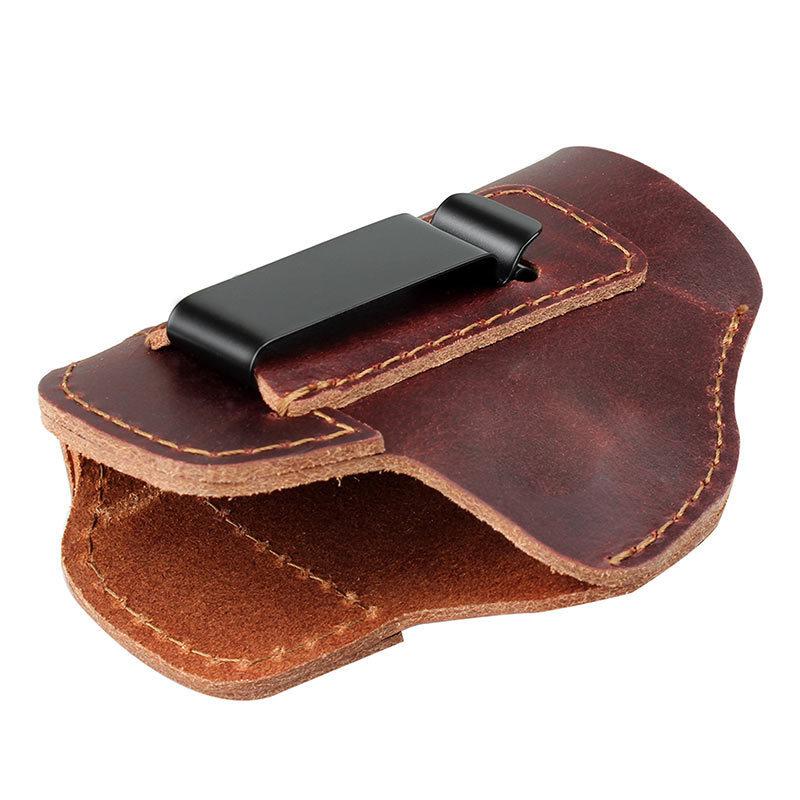 Leather IWB concealed carrying holster for Glock 17 19 26 43X Sig S&W M&P tactical holster