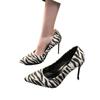 High heels women's autumn new striped pointed stiletto single shoes large size 43 fashion women's shoes