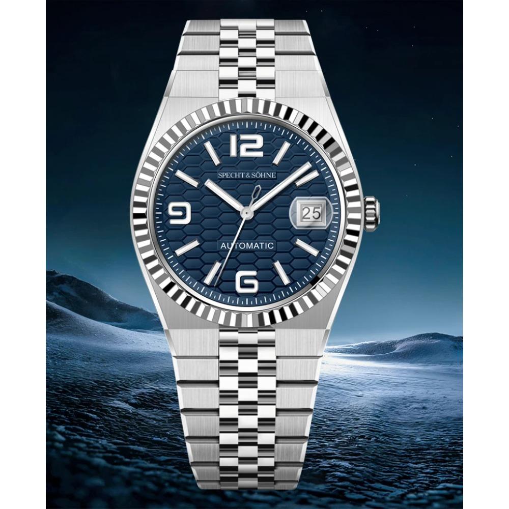 Specht & Söhne New Mens Watches Miyota 8215 Automatic Mechanical Wristwatches Stainless Steel Watch Relogio Masculino 37MM
