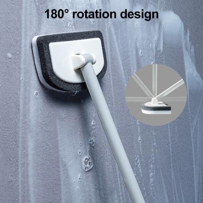 Cepillo de Limpieza para Paredes de Baño con Cabezal Giratorio de 180 Grados Mango Largo Multiusos Juntas